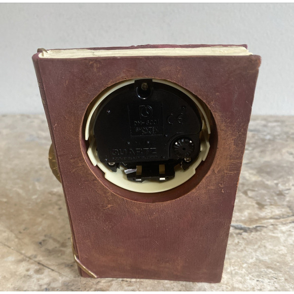 Resin Battery Shelf Clock School House Book Design 5" x 4" x 3" Inch – Works - Picture 8 of 10